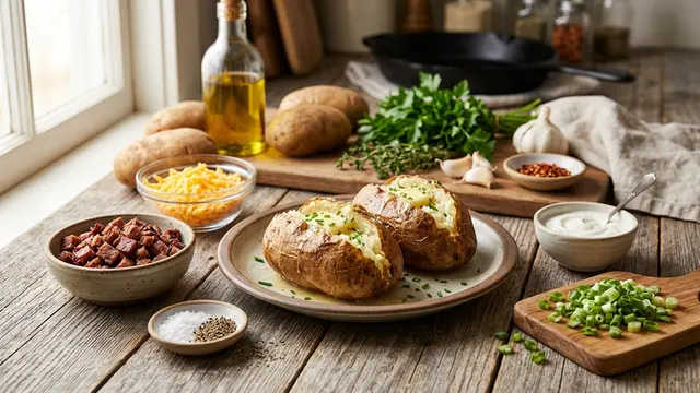 Resep Baked Potato Isi Smoked Beef (AI Generated)