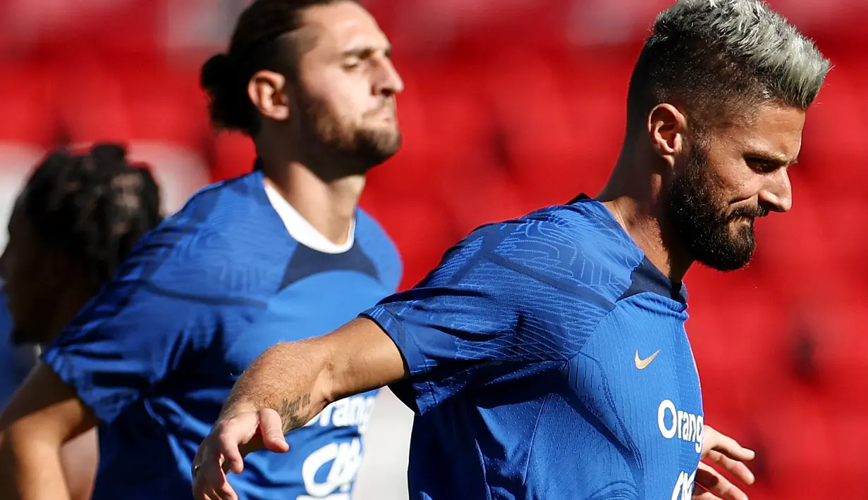 <p>Olivier Giroud dkk tergabung dalam Grup B bersama Yunani, Irlandia, Belanda, dan Gibraltar pada kualifikasi Euro 2024 ini. (FRANCK FIFE / AFP)</p>