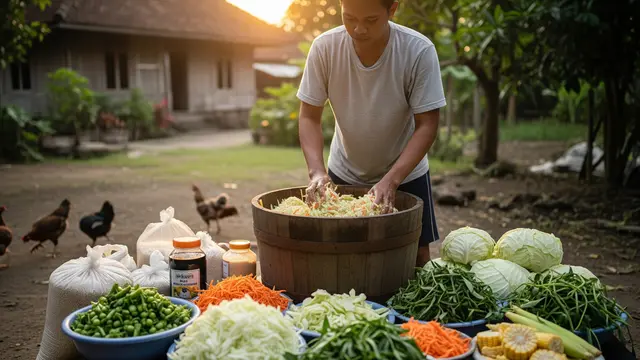 Cara Membuat Fermentasi Pakan Ayam dari Sayuran/Gemini AI