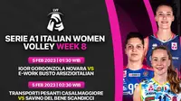 Mulai 5 sampai 6 Februari, Live Streaming Serie A1 Italian Women Volley Matchweek ke-8 di Vidio