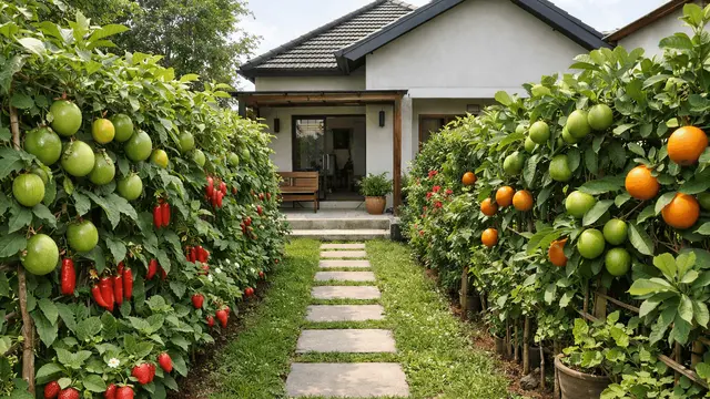Desain Kebun Buah Mini Jalur Setapak
