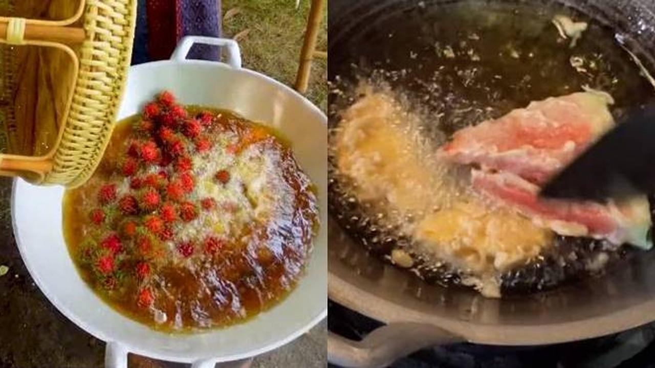 8 Potret Nyeleneh Orang Masak Buah, Ada Rambutan Goreng