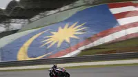 Jorge Lorenzo sukses finis ketiga di MotoGP Malaysia. (AP Photo/Vincent Thian)