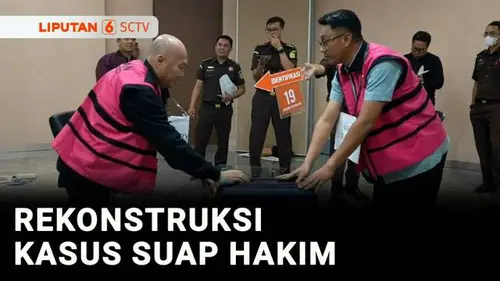 VIDEO: Rekonstruksi Kasus Suap Hakim PN Jakpus, Delapan Tersangka Dihadirkan