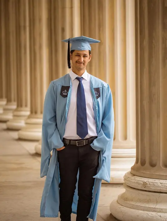 Randi diketahui mengambil jurusan Ilmu Teknik mesin dan kini berhasil meraih gelar Master of Science in Mechanical Engineering. Melalui Instagram, Randi mengaku akan menggunakan gelar yang dicapainya untuk hal yang baik. (Liputan6.com/IG/@randibachtiar)
