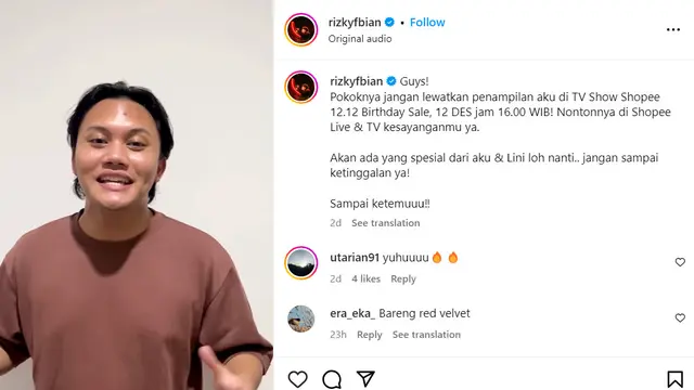 Postingan Rizky Febian
