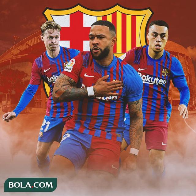 Barcelona - Frenkie De Jong, Memphis Depay, Sergino Dest