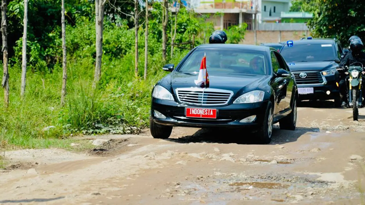 Seperti Ini Kondisi Ruas Jalan di Kabupaten Lampung Selatan saat Dilewati Presiden Jokowi