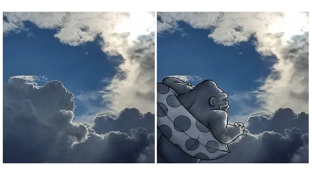 Seniman Ini Buat Ilustrasi Imajinasi dari Awan, 7 Hasilnya Curi Perhatian