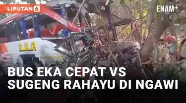 Kecelakaan maut dua bus terjadi di Jalur Magetan-Ngawi, Jawa Timur. Bus Eka Cepat dan bus Sugeng Rahayu terlibat adu banteng Kamis (31/8/2023) pagi. Kronologi berawal dari bus Eka dari Ngawi ke Madiun yang hendak menghindari ibu-ibu yang menyeberang ...