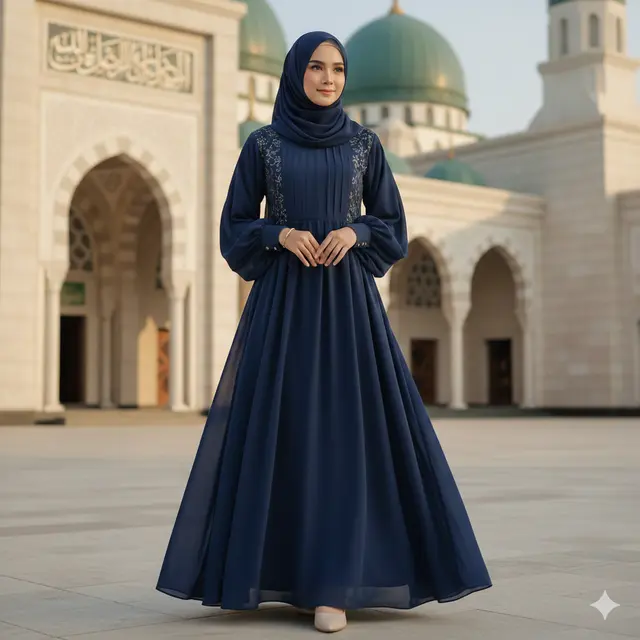 Model Gamis Kombinasi Ceruti
