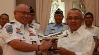 Kepala BPSDMP Wahju Satrio Utomo saat membuka diklat Basic Aviation Security (Basic AVSEC) STPI di Riau.