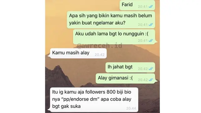 6 Chat Dibilang 'Alay' Sama Pacar Ini Bikin Senyum Tipis