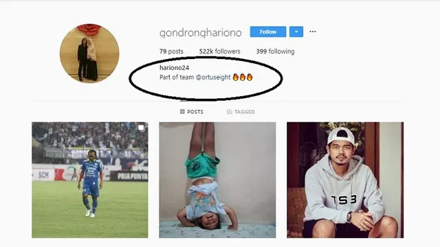 Instagram Hariono, Sumber: Instagram