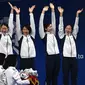 Tim renang putri Jepang cetak rekor dan rebut emas Asian Games 2018 pada nomor gaya ganti estafet  (ANTARA FOTO/INASGOC/Irwin Fedriansyah)