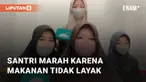 Tampak 4 perempuan muda berusaha protes akan kebijakan institusinya. Mereka mengakui bahwa sudah tidak kuat atas fasilitas makanannya