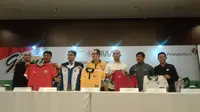 Konferensi pers laga uji coba Espanyol melawan timnas Indonesia U-19 dan Persija Jakarta pada Juli 2017. (Liputan6.com/Risa Kosasih)