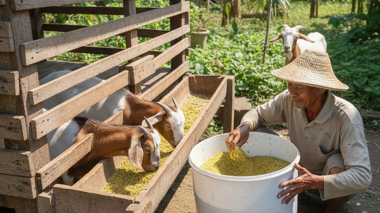 Cara Buat Pakan Kambing Fermentasi dari Daun Liar Pekarangan. AI