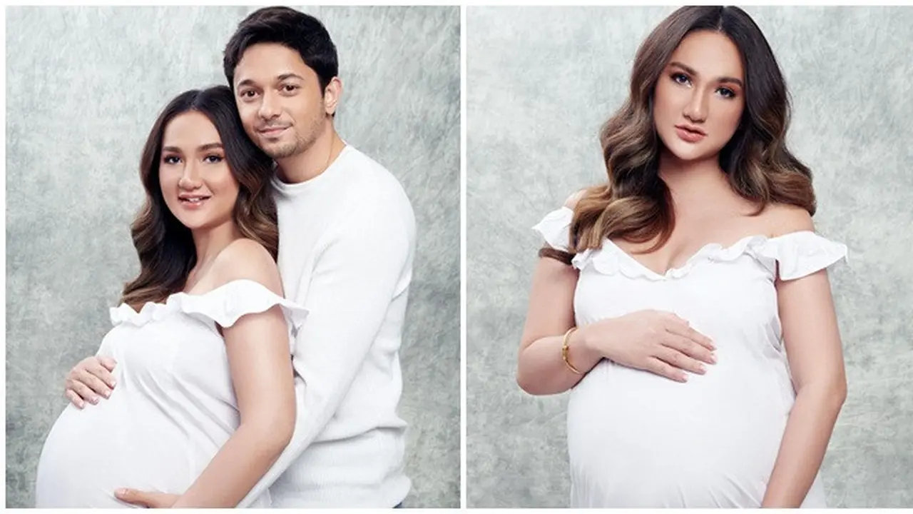 Tampil Kompak, Intip 5 Potret Maternity Shoot Tengku Dewi dan Andrew Andika bertema Putih