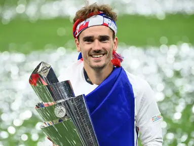 Antoine Griezmann memutuskan pensiun dari Timnas Prancis setelah 10 tahun. (AFP/Franck Fife)