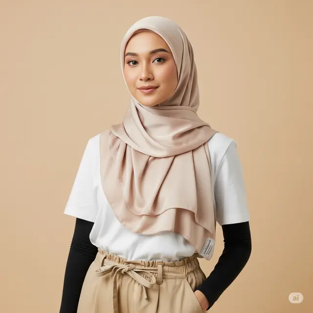 Model Hijab Layer yang Cocok Dipakai Liburan Outdoor.