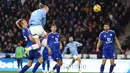 Gol pembuka keunggulan City dicetak oleh Savinho pada menit ke-21, sebelum Erling Haaland menggandakan keunggulan tim tamu lewat golnya pada menit ke-74. (AFP/Darren Staples)