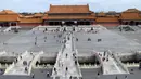 Suasana Museum Istana di Beijing, China, Kamis (10/9/2020). Pameran bertajuk Kemegahan Abadi: Enam Abad di Kota Terlarang diselenggarakan di Museum Istana yang juga dikenal sebagai Kota Terlarang untuk memperingati 600 tahun usia bekas kompleks kekaisaran tersebut. (Xinhua/Jin Liangkuai)