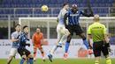 Sejauh ini keduanya total sudah mengemas 30 gol untuk Inter Milan di Liga Italia, dengan rincian Lukaku 17 gol dan Martinez 13 gol. (AP Photo/Luca Bruno)