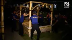 Saung mewah di dalam Lembaga Pemasyarakatan (Lapas) Klas I Sukamiskin telah dirobohkan, Selasa, 24 Juli 2018. Total 32 saung dibongkar Kementerian Hukum dan HAM (Kemenkumham) Kantor Wilayah Jawa Barat.