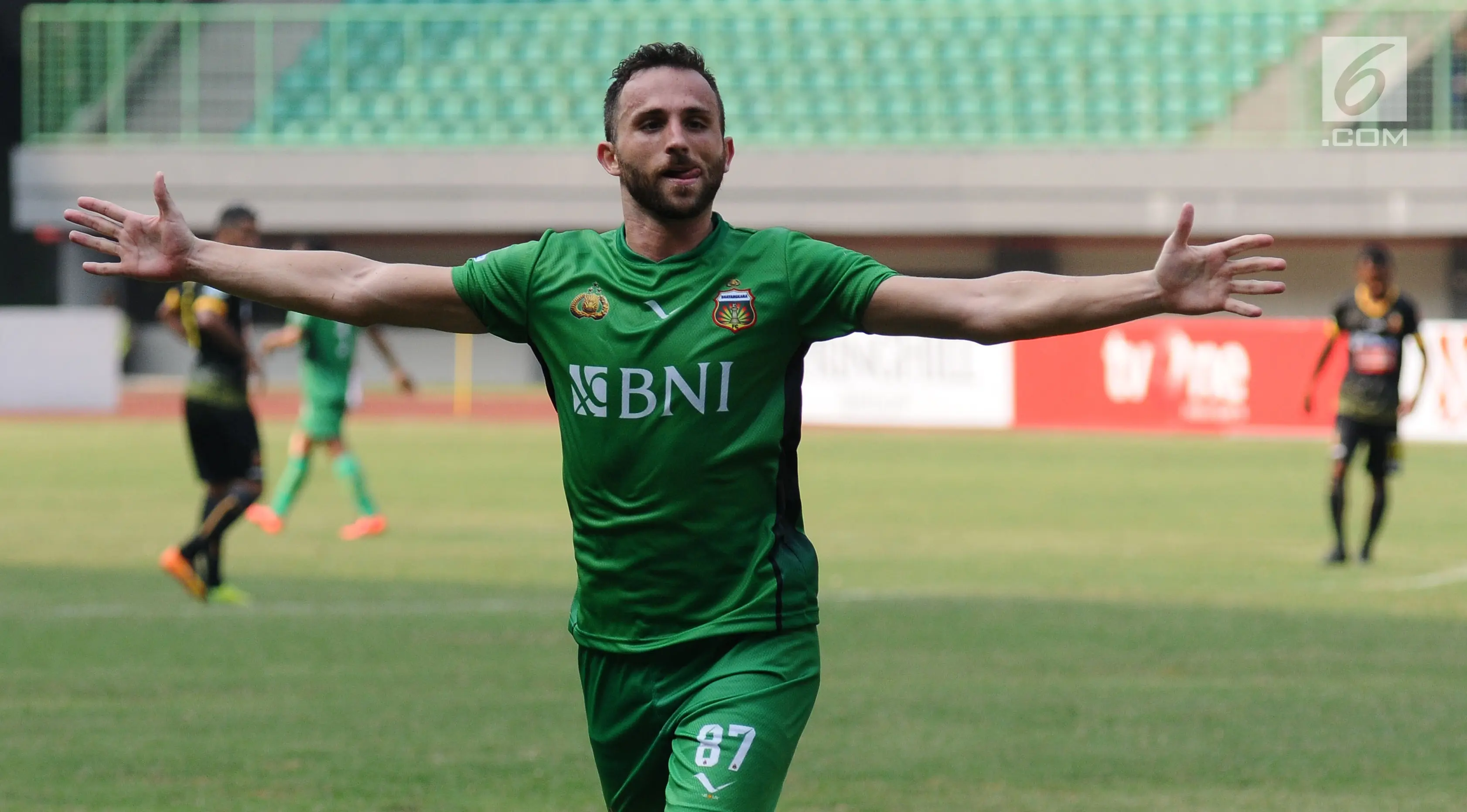  Ilija Spasojevic jadi sosok penting di Bhayangkara FC. (Liputan6.com/Helmi Fithriansyah)