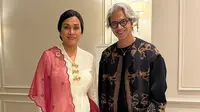 Mantan Menkeu Sri Mulyani memakai busana rancangan desainer Didiet Maulana di acara peringatan HUT ke-80 RI. (dok. Instagram @didietmaulana/https://www.instagram.com/p/DOYJncLAD0_/)