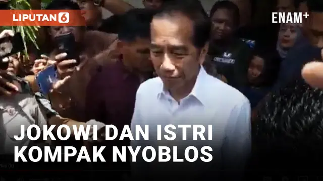 NYOBLOS DI TPS 12 SUMBER, JOKOWI BERPESAN PIHAK YANG MENANG JANGAN JUMAWA