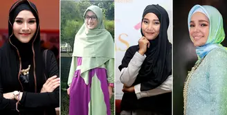 Belakangan, busana muslim seperti menjadi trand dikalangan masyarakat Tanah Air, termasuk selebriti. Bahkan alasan pekerjaan, beberapa selebriti melepaskan hijab. Bahkan ada yang mengenakan hijab justru makin banyak job. (dok. Bintang.com)