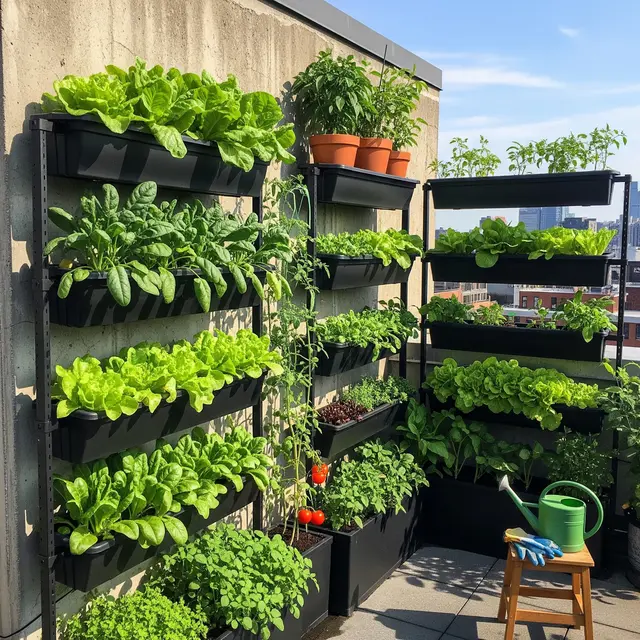 Ide Kebun Sayur di Dak Beton Rumah Tingkat (AI Generated)