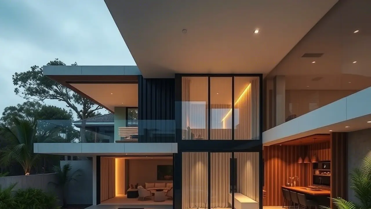 Ilustrasi desain rumah mewah