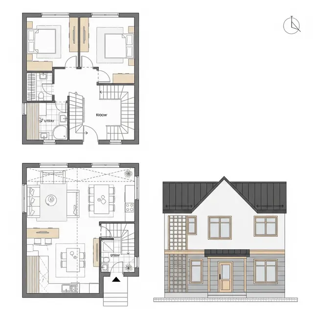 Denah Gambar Rumah Minimalis Ukuran 6x12 (Image by Gemini AI)