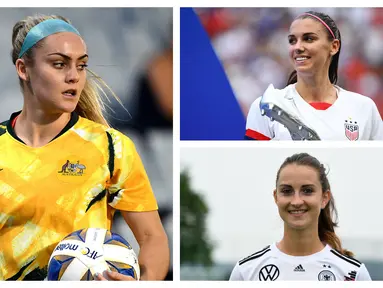 Piala Dunia Wanita FIFA 2019 telah dihelat dua tahun lalu di Prancis dengan Amerika Serikat tampil sebagai kampiun. Turnamen tersebut tentu saja telah meninggalkan kesan tersendiri, seperti paras cantik para pelakonnya. Berikut 7 di antaranya. (Kolase Foto AFP)