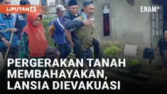 Proses Evakuasi Lansia Akibat Pergerakan Tanah di Bandung