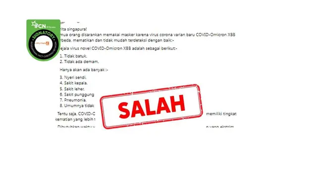 Cek Fakta covid-19 Omicron subvarian XBB