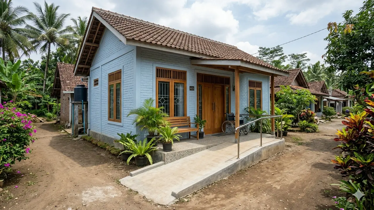 Desain Rumah Sederhana Rp50 Juta di Desa untuk Lansia yang Ramah Kursi Roda