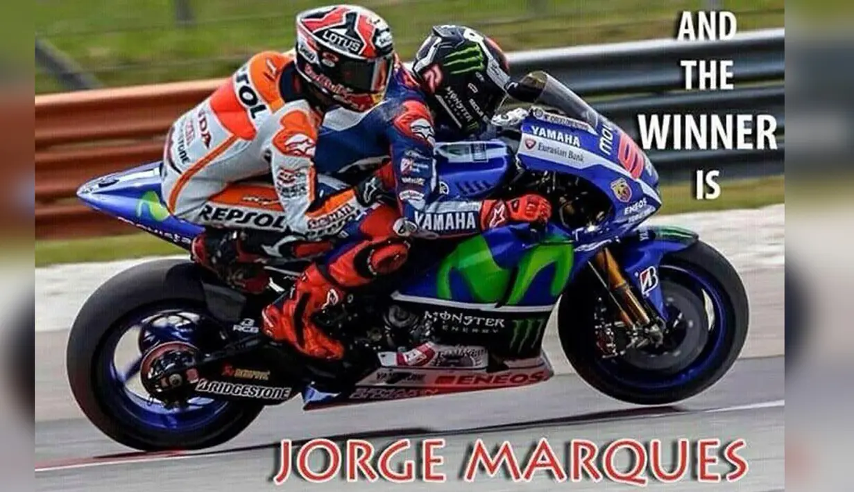 Lorenzo dan Marquez boncengan untuk memenangkan MotoGP 2015 (Istimewa)