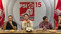 Ketua Umum (Ketum) Partai Solidaritas Indonesia (PSI) Kaesang Pangarep usai memimpin rapat perdana dengan Jajaran PSI di  Kantor DPP PSI, Jakarta Pusat, Selasa (26/9/2023). (Liputan6.com/Nanda Perdana Putra)