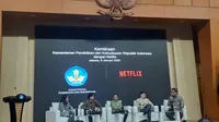 Kemendikbud bekerjasama dengan layanan media streaming digital Netflix, Kamis (9/1/2020).. (Merdeka.com/ Tri Yuniwati Lestari)
