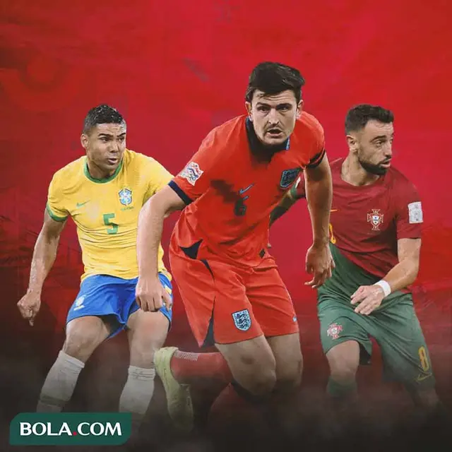 Piala Dunia - Casemiro, Harry Maguire, Bruno Fernandes