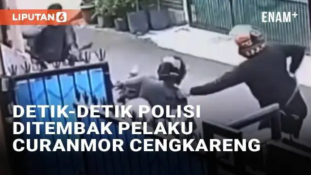 VIDEO: Detik-Detik Polisi Ditembak Saat Tangkap Basah Pelaku Curanmor di Cengkareng