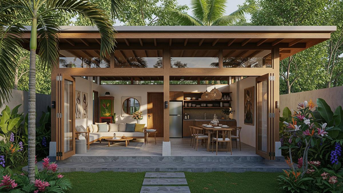 7 Desain Rumah Kecil tapi Luas dengan Atap Rata dan Langit-Langit Terbuka