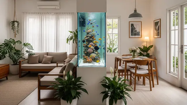 Akuarium Dinding Pembatas Ruangan (The Living Wall Divider)