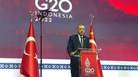 Presiden Turki Recep Tayyip Erdogan di G20 Bali. Ia membahas roket yang menghantam Polandia. Dok: Tommy Kurnia/Liputan6.com