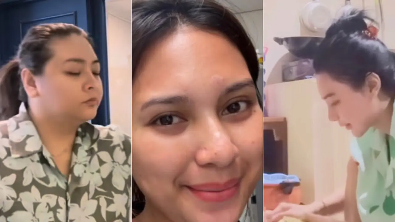Tampilan Bare Face Tunjukan Wajah Natural Para Artis Masak Rendang hingga Ketupat untuk Hidangan Lebaran