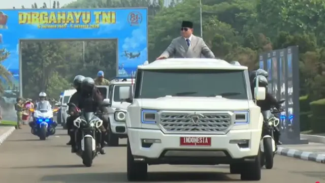 Presiden Prabowo Subianto menghadiri upacara peringatan HUT ke-81 TNI
